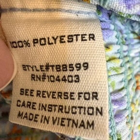 Cottage Core Crop Top Women‎ Lg Floral Tie Smock Milk Maid Feminine Prairie Mine - Picture 3 of 8